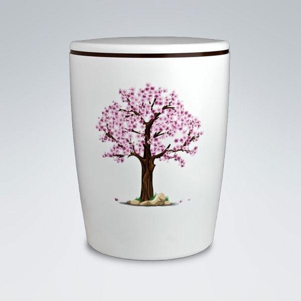 Urne Solid Line 01112 weiss mit Orchidee